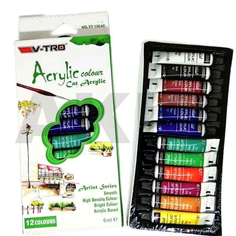 

ART P12Z Cat Akrilik Acrylic Colour VTRO 12 Set Warna Acrilic Murah Lukis