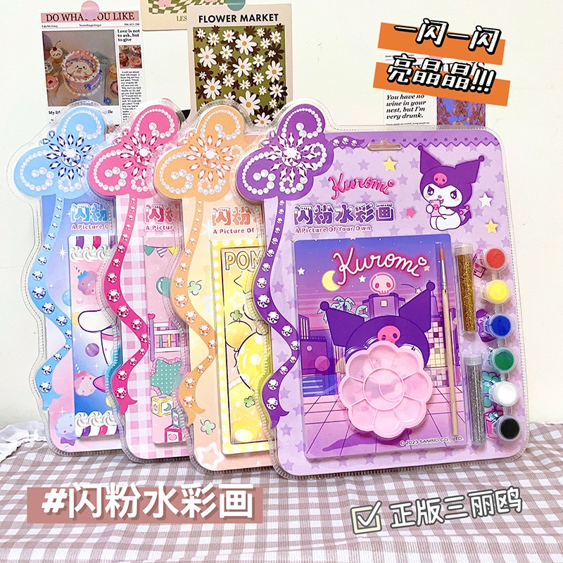 

GrosirJMK - DIY Mewarnai Sanrio / Painting Book Karakter Sanrio / Set Buku Lukis Glitter SANRIO