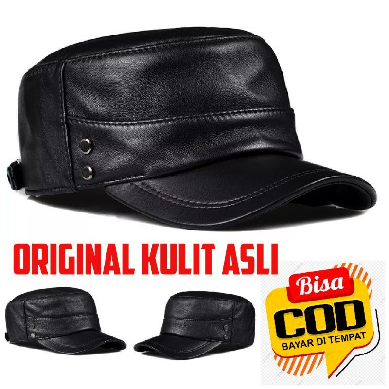 Topi Kulit Asli Pria Topi baseball kulit asli original