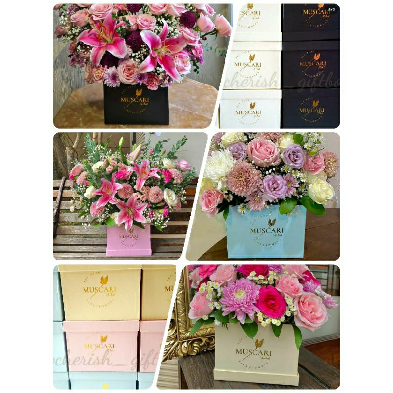 

Hardbox premium bunga / bloom box polos satuan / tambah logo