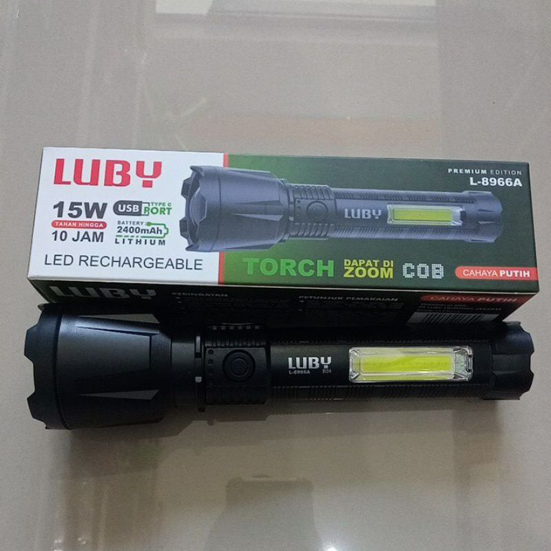 Senter Luby LED Rechargeable L-8966A