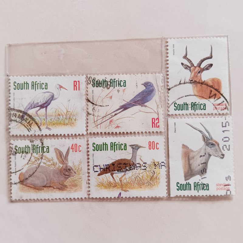 

(AG) Perangko Afrika Selatan 1997 - 1999 Definitives Endangered Fauna (Redrawn) Set 6 pcs Used