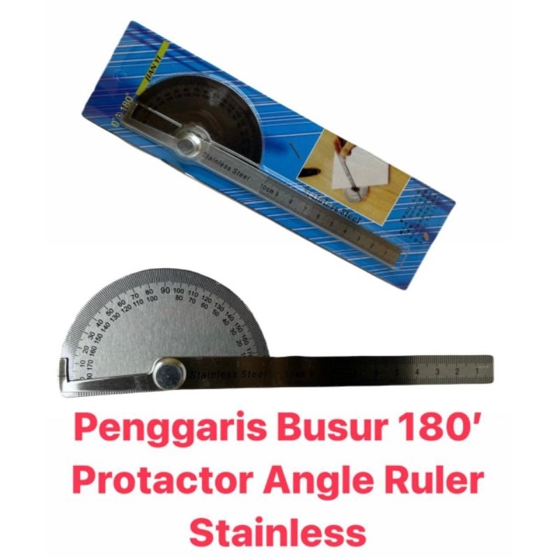 

Penggaris Busur 180° protactor Angle Ruler Stainless