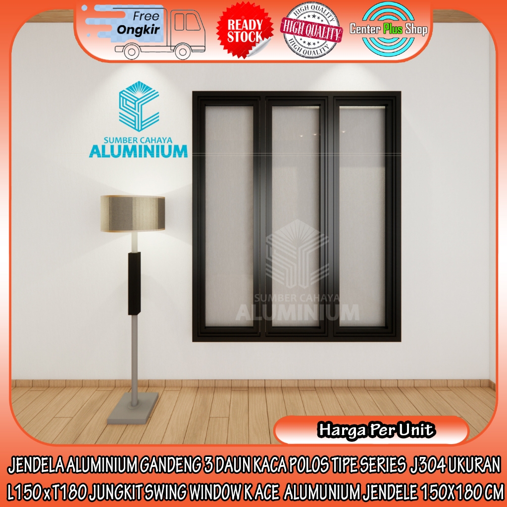 [INSTANT] JENDELA ALUMINIUM JENDELE PINTU KECIL GANDENG TIGA 3 DAUN JUNGKIT SWING WINDOW ALUMUNIUM T