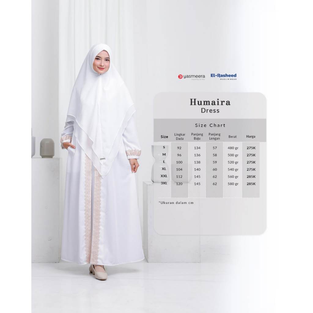 [Original] Gamis Putih Terbaru by Yasmeera, Attin Gamis Umroh dan Haji Premium Busui Friendly Dress Putih Polos