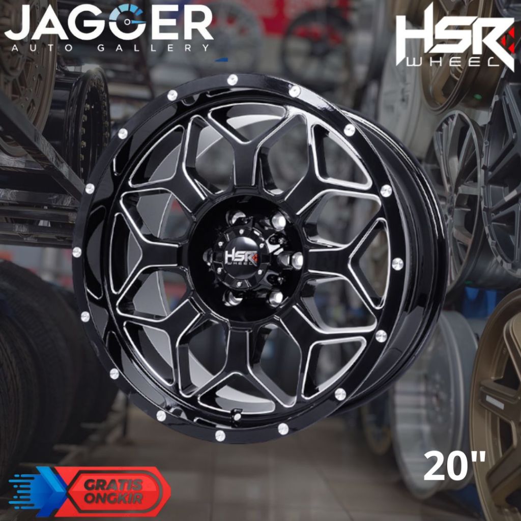 Velg pajero, fortuner, hilux, triton ring 20 terbaru HSR KASAMA lebar 9inc