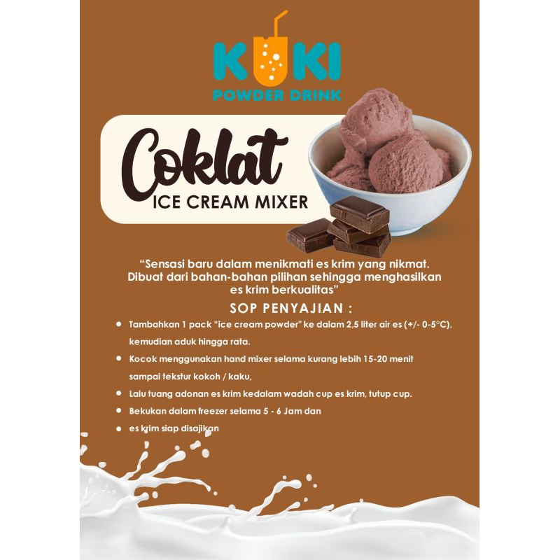 

Bubuk Hard Ice Cream Mixer Premium Rasa Coklat