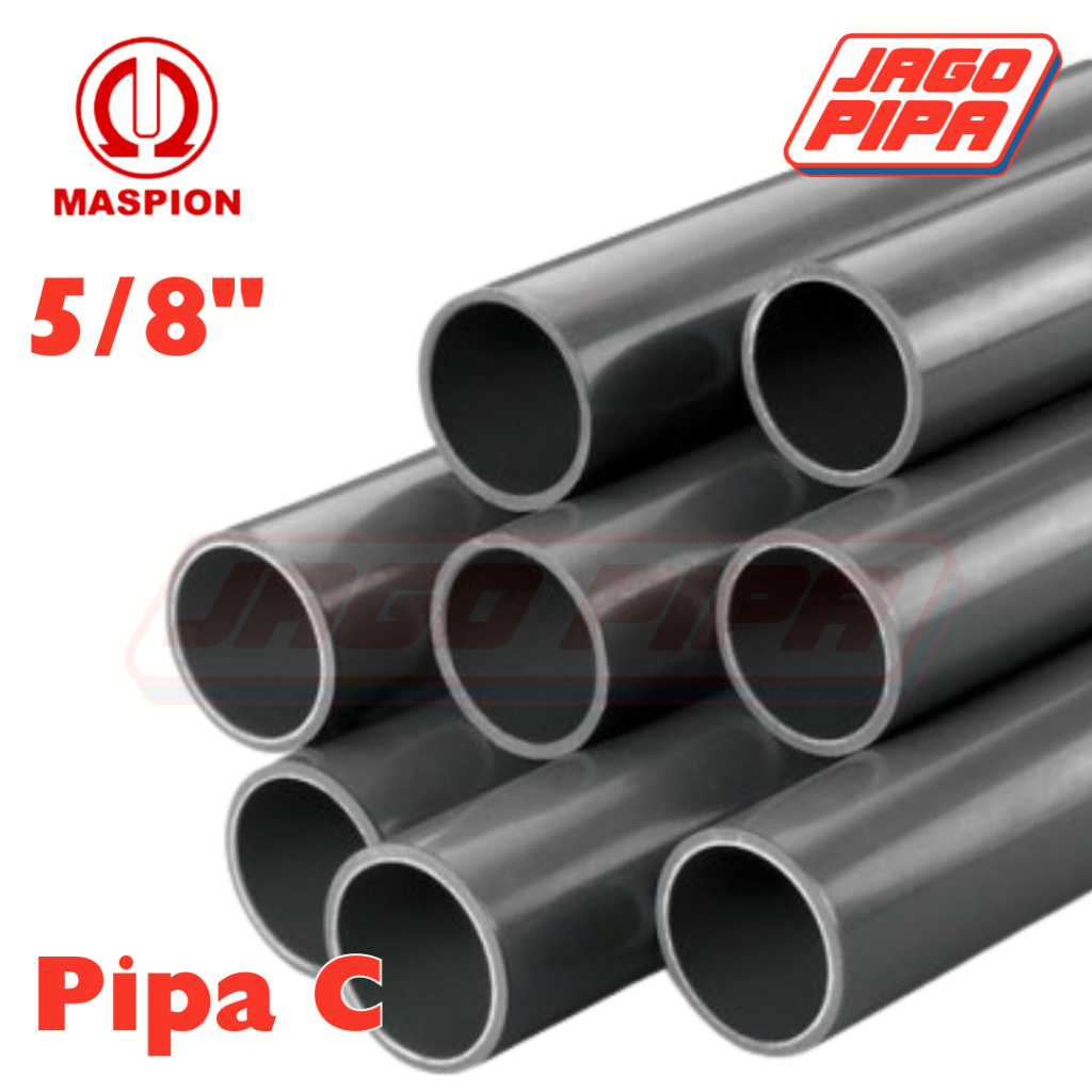 Maspion Pipa Abu C 5/8 Inch PVC 4 Meter Paralon 5/8" ABU