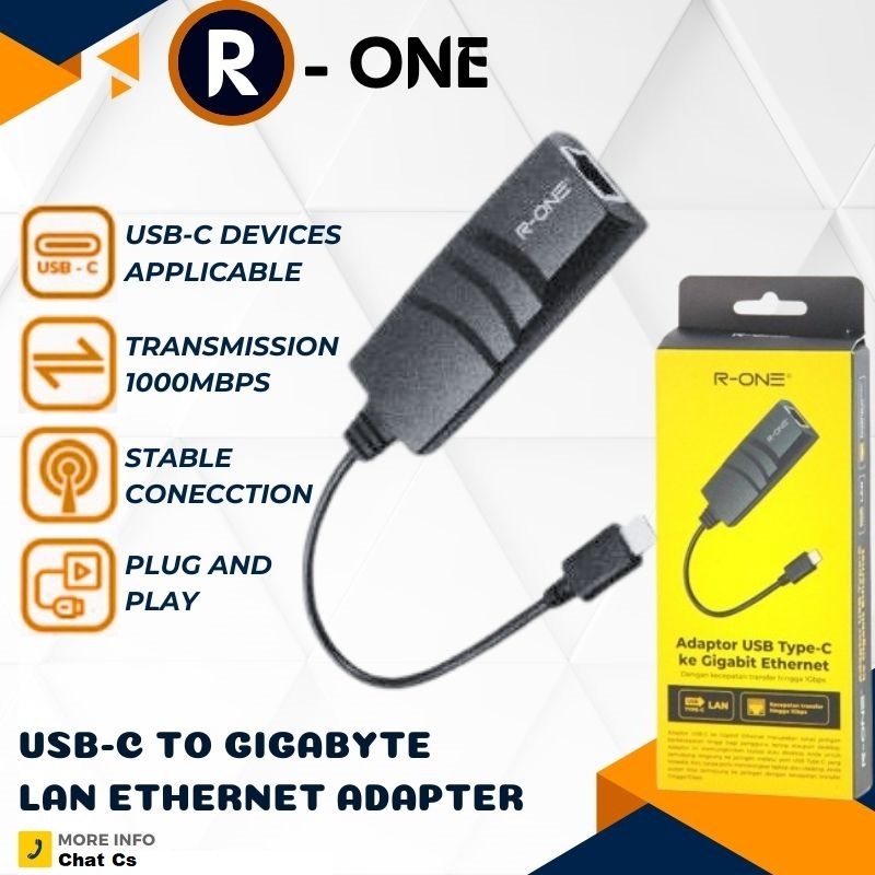 R-ONE Usb Type C to lan ethernet adapter-USB / type c 3.0 Ethernet Adapter / Converter Type C to LAN