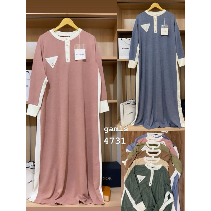 Kuyifei 473.1//gamis busui Kuyifei//dress knit import//pakaianwanitasby
