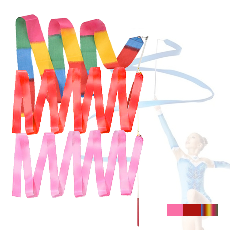 2m Alat ribbon ballet tongkat pita Pita Ballet Alat Tari  Tamborin Gereja Props Senam