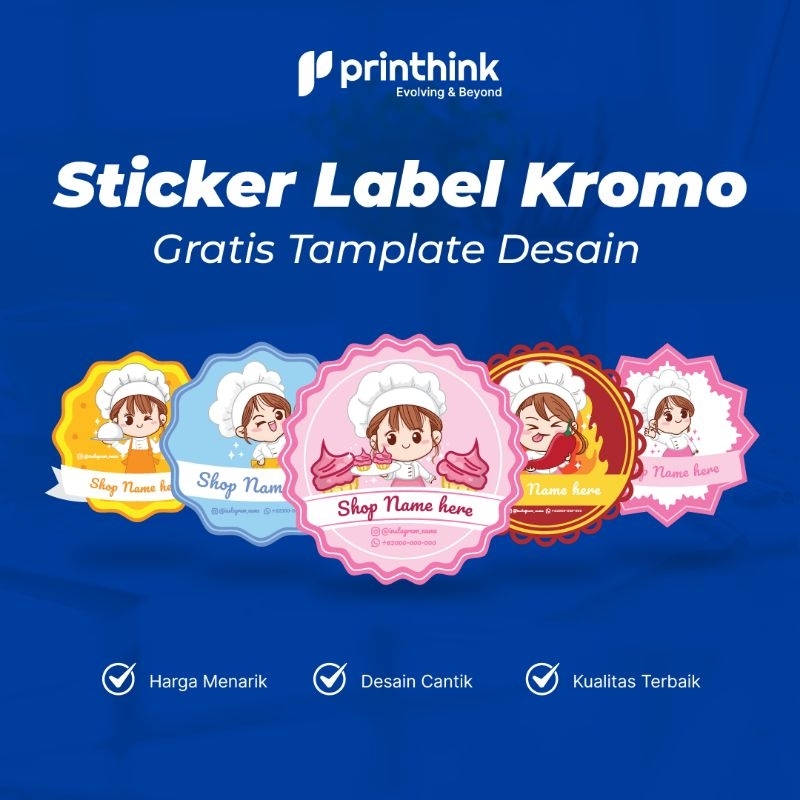 

Cetak Stiker per PCS Logo Bulat Chromo | Stiker Botol Minuman Label Custom | Label Makanan | Stiker Toples | Stiker Olshop