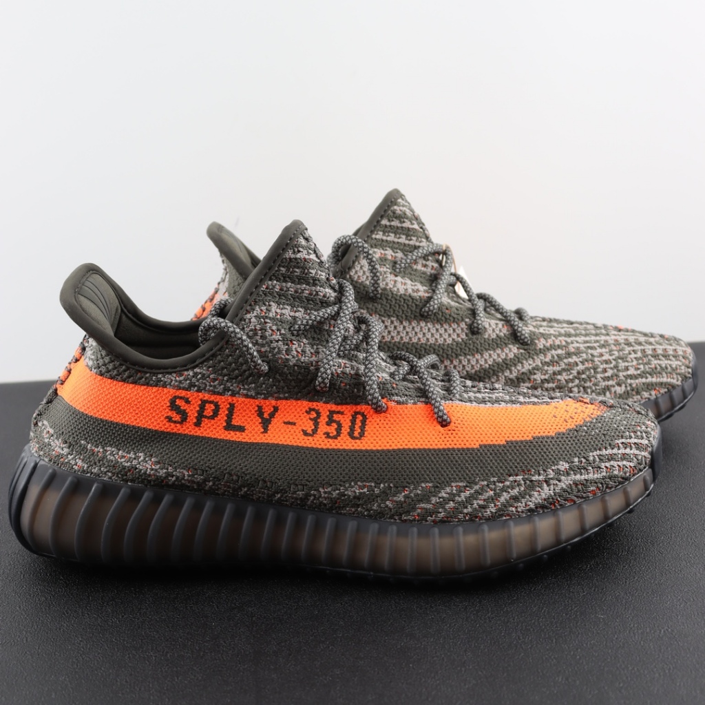 Sepatu Kelapa Adidas Yeezy Boost 350v2 Abu-abu Oranye 3.0