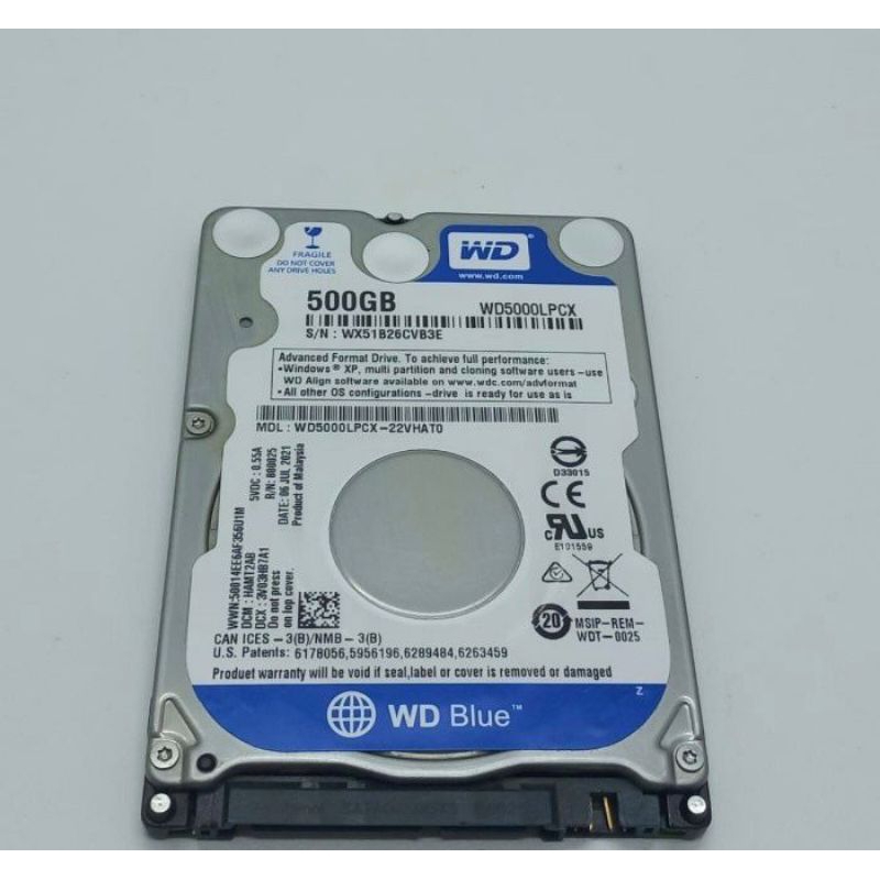 HARDISK INTERNAL LAPTOP 500 GB WD