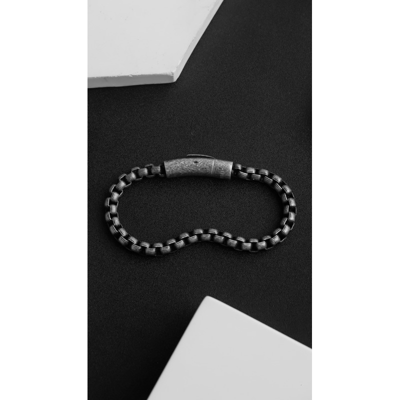 LUCAN - Gelang Lucan Takeo Gelang Hitam Pria Gelang Stainless Steel Gelang Premium Gelang Cowok Pria