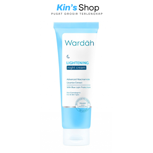 Wardah Lightening Night Cream - Krim Malam dengan Advanced Niacinamide - Menyamarkan Bekas Jerawat -