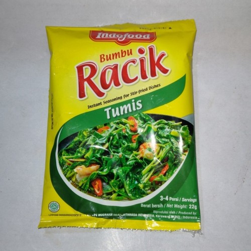 

BUMBU MASAK INSTANT MERK RACIK INDOFOOD TUMIS SATUAN (1 RENCENG 10 PCS)