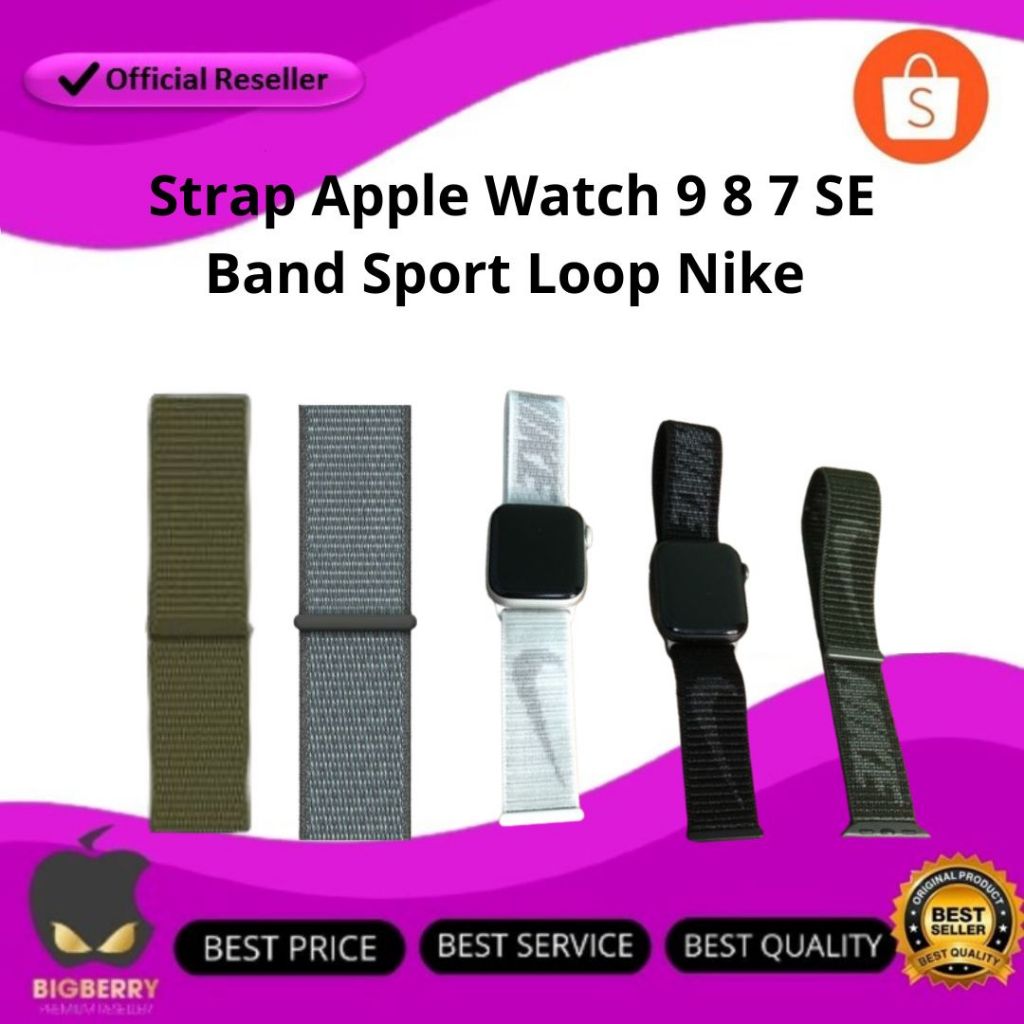 Strap Apple Watch 9 8 7 SE Band Sport Loop Nike Original