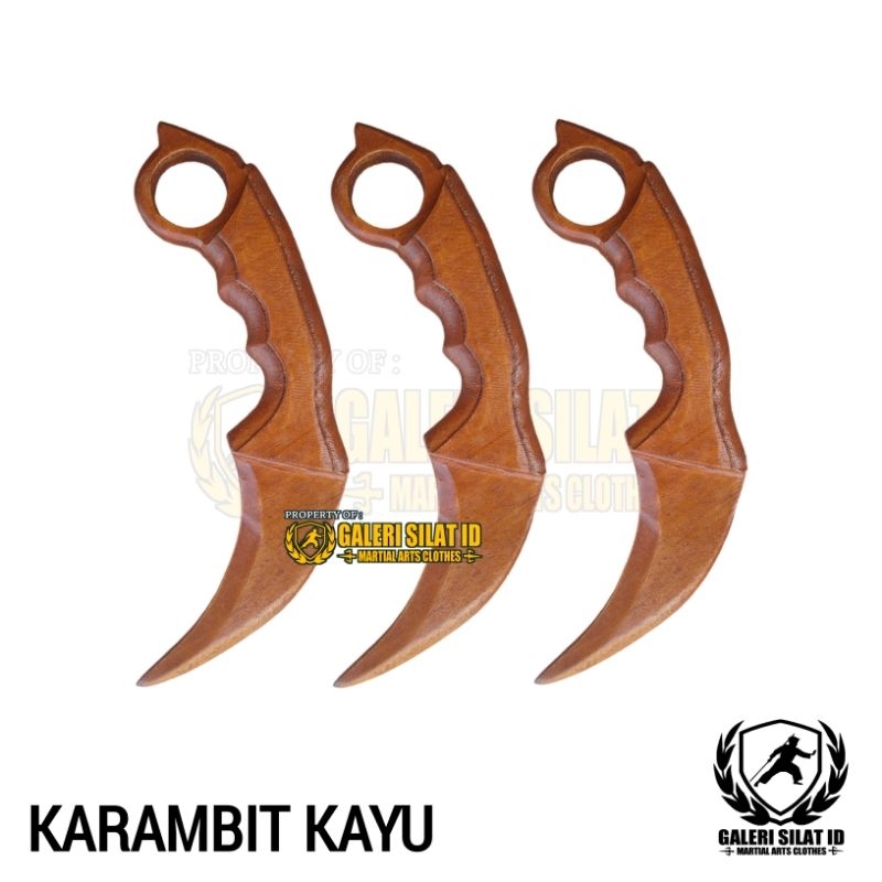 Kerambit Silat Kayu Tumpul - Karambik Replika Untuk Latihan Beladiri - Karambit IPSI
