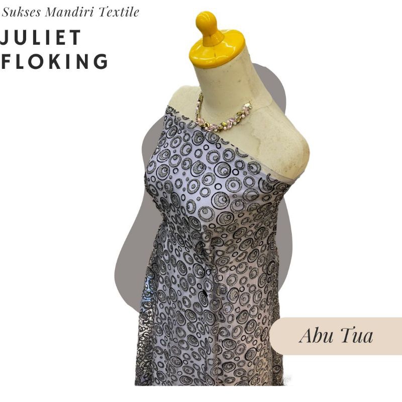 [JULIET FLOKING] Brukat Tile Premium Mewah Birel,Pink,Abu Tua, Silver | Harga ½ meter = 50 cm (Bahan