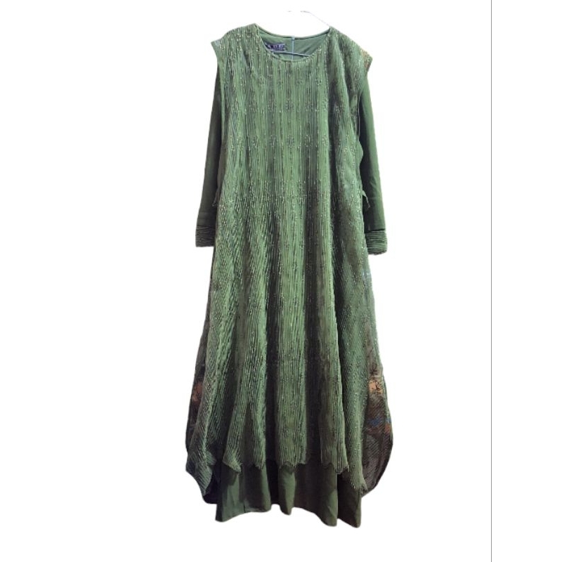 Gamis Brukat ijo army