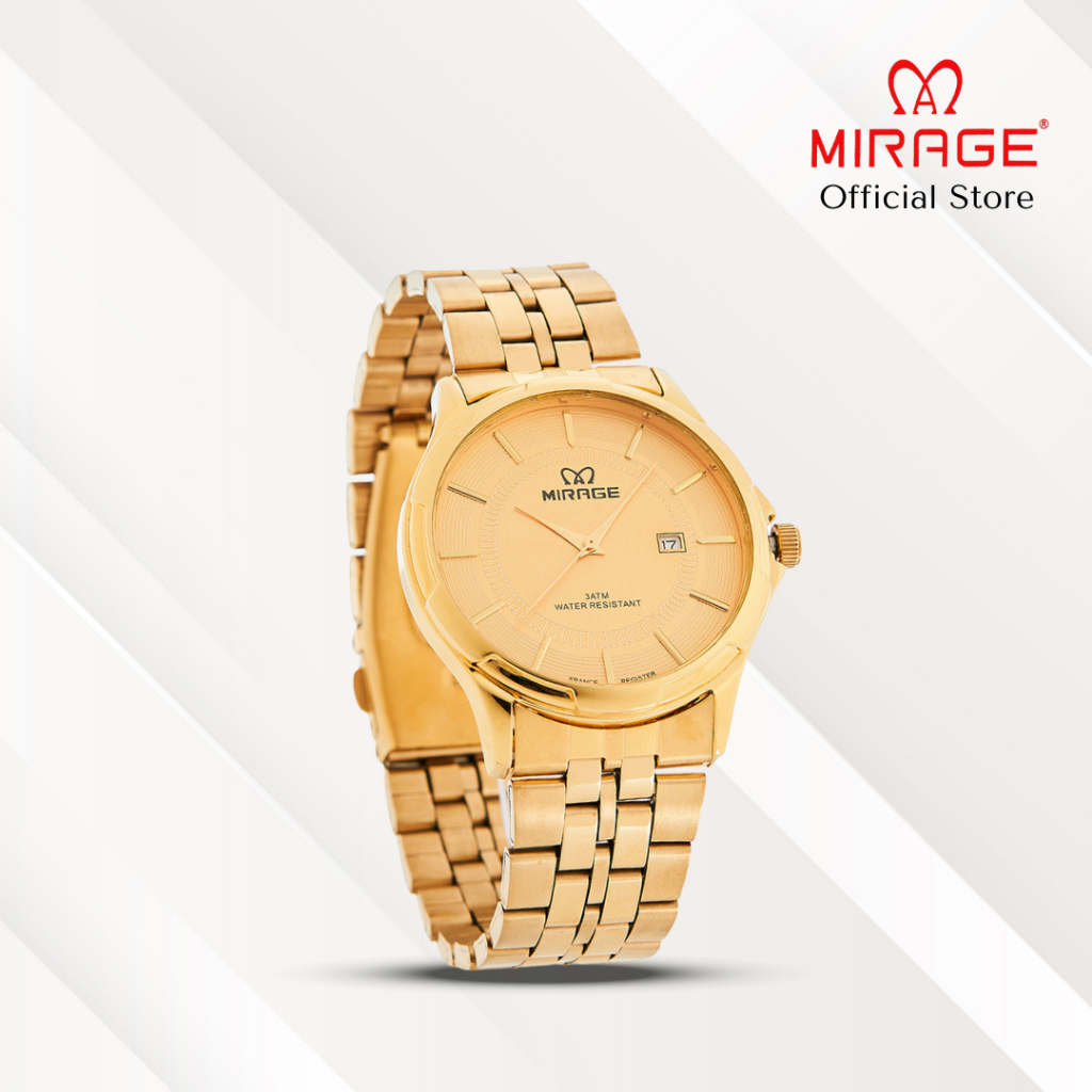 Mirage Jam Tangan Pria Analog 8603 M Gold Original Stainless