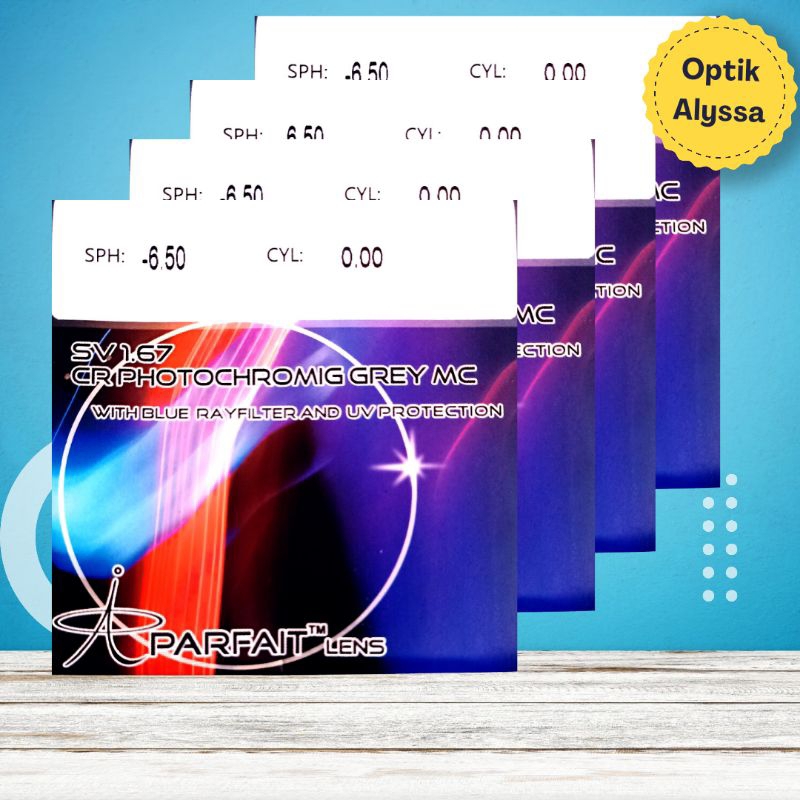 Lensa Bluecromic 1.67 Kacamata Frame Minus Cylinder exstra tipis