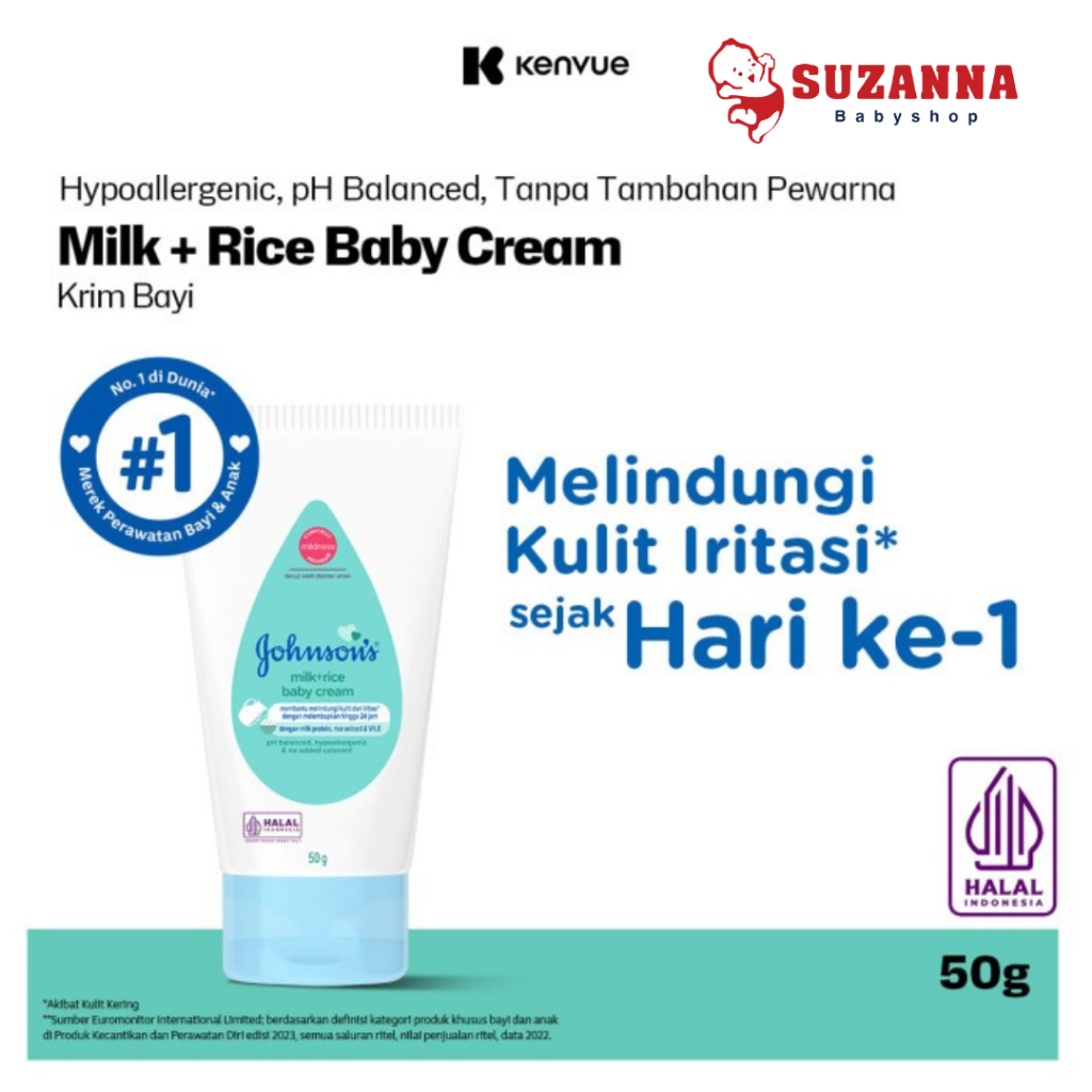 Johnson's Baby Milk + Rice Baby Cream 50gr