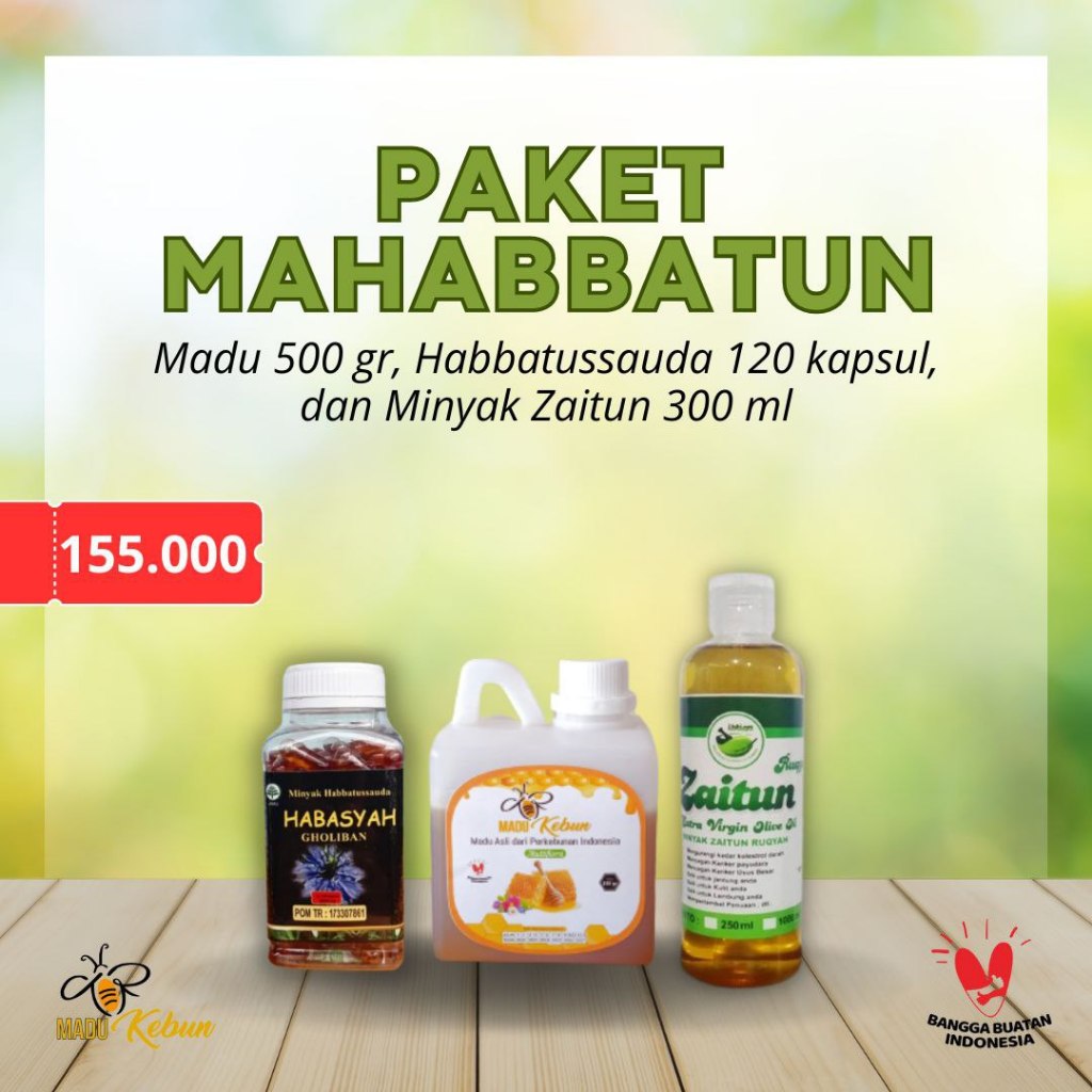 

PAKET HERBAL LENGKAP (madu, habbatussauda, minyak zaitun)