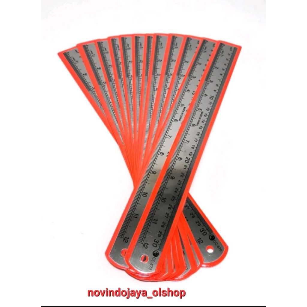 

penggaris besi / stainless steel ruler 30 cm ( butterfly)