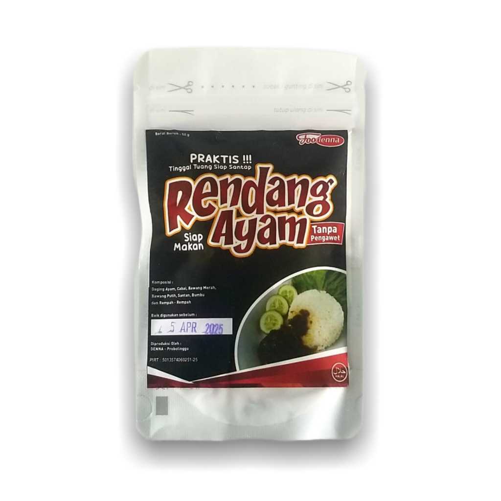 

Makanan Siap Saji Foodenna Rendang Ayam - Instant Food / Travel Food