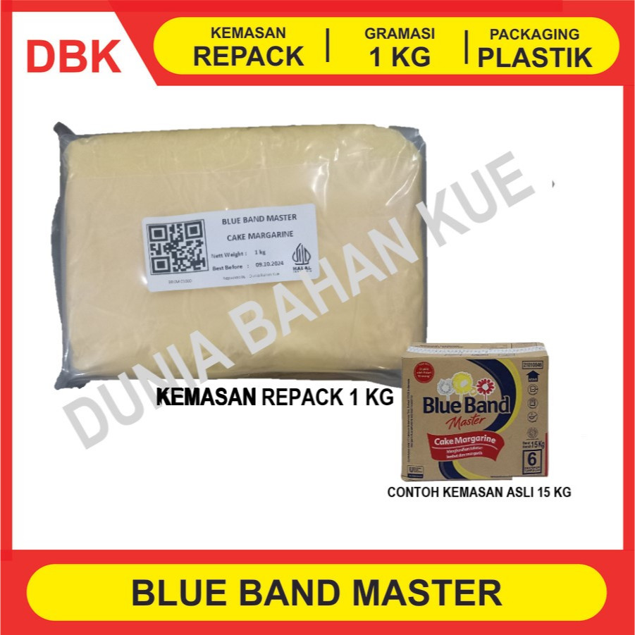 

BLUE BAND MASTER CAKE MARGARINE REPACK 1 KG / BLUEBAND MARGARIN