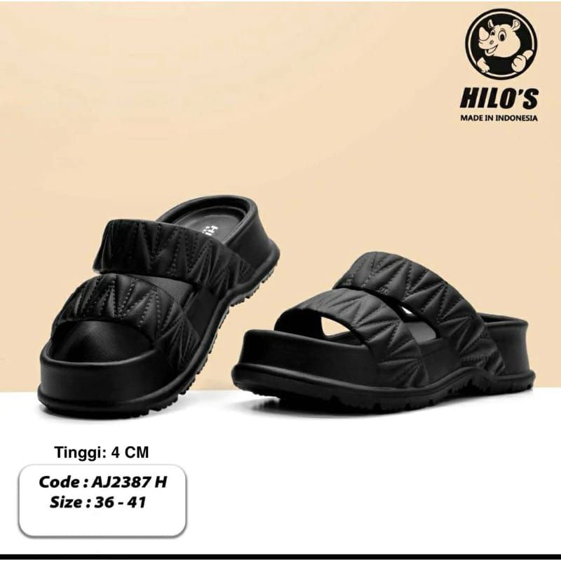 Sendal Hilo's Jepit Wedges Wanita 2370 H / Sendal Jepit Hak Tinggi / Sendal Hak Perempuan / Sandal T
