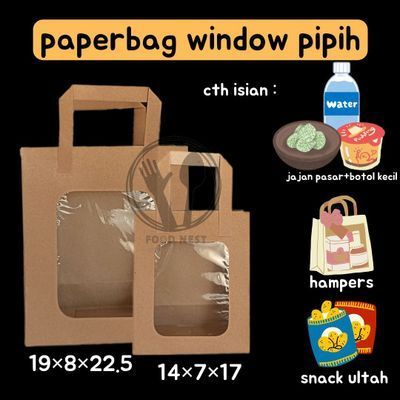 

paperbag polos 14x7x17 paperbag snack tas belanja souvenir paperbag mika paperbag handle flat 19x8x22 hampers tas kertas paperbag goodie bag tas kertas polos window jendela paperbag coklat tas ulang tahun snack tas bouquet buket bunga tas kertas kado