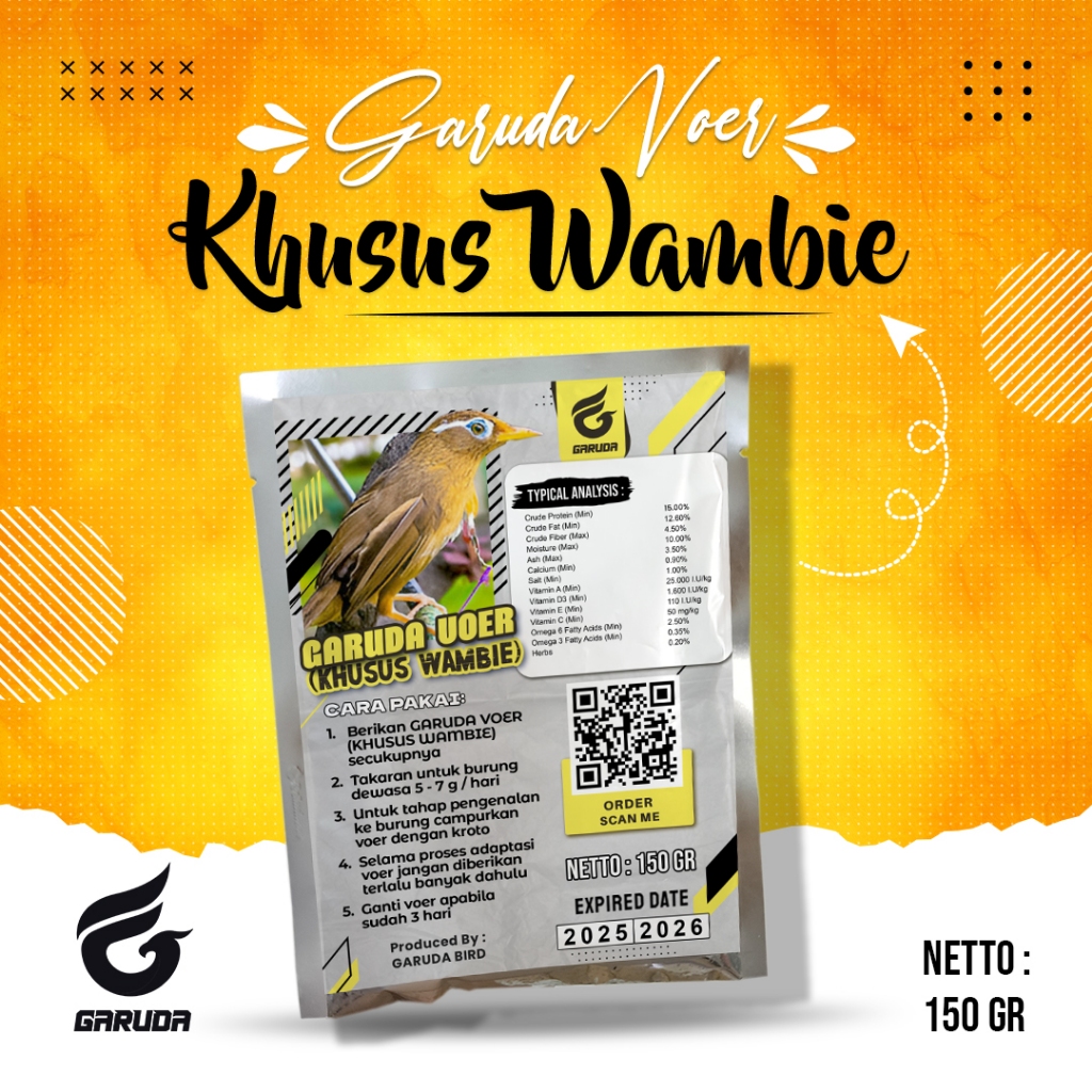 VOER BURUNG WAMBIE | VOER HARIAN | VOER NUTRISI KOMPLIT | GARUDA VOER HARIAN KHUSUS WAMBIE | GARUDA 
