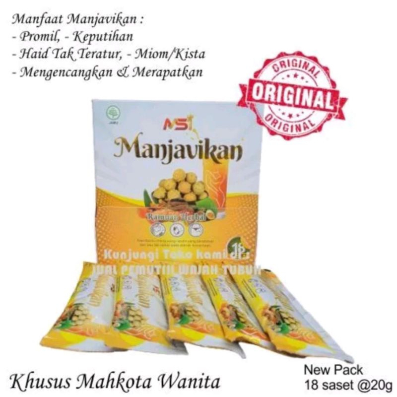 

M5I MANJAVIKAN KEMASAN SACHET 20G MINUMAN KESEHATAN WANITA|MENGATASI PROBLEM KEWANITAAN |BPOM ORIGINAL