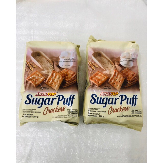 

[BISKITOP] Sugar Puff Crackers 280 Gram (1 Dus isi 12 Pcs)