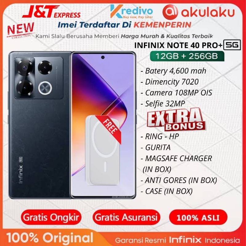 Infinix Note 40 Pro Plus + 5G Ram 12GB Memory 256GB 8/256GB 12/256GB Garansi Resmi Infinix