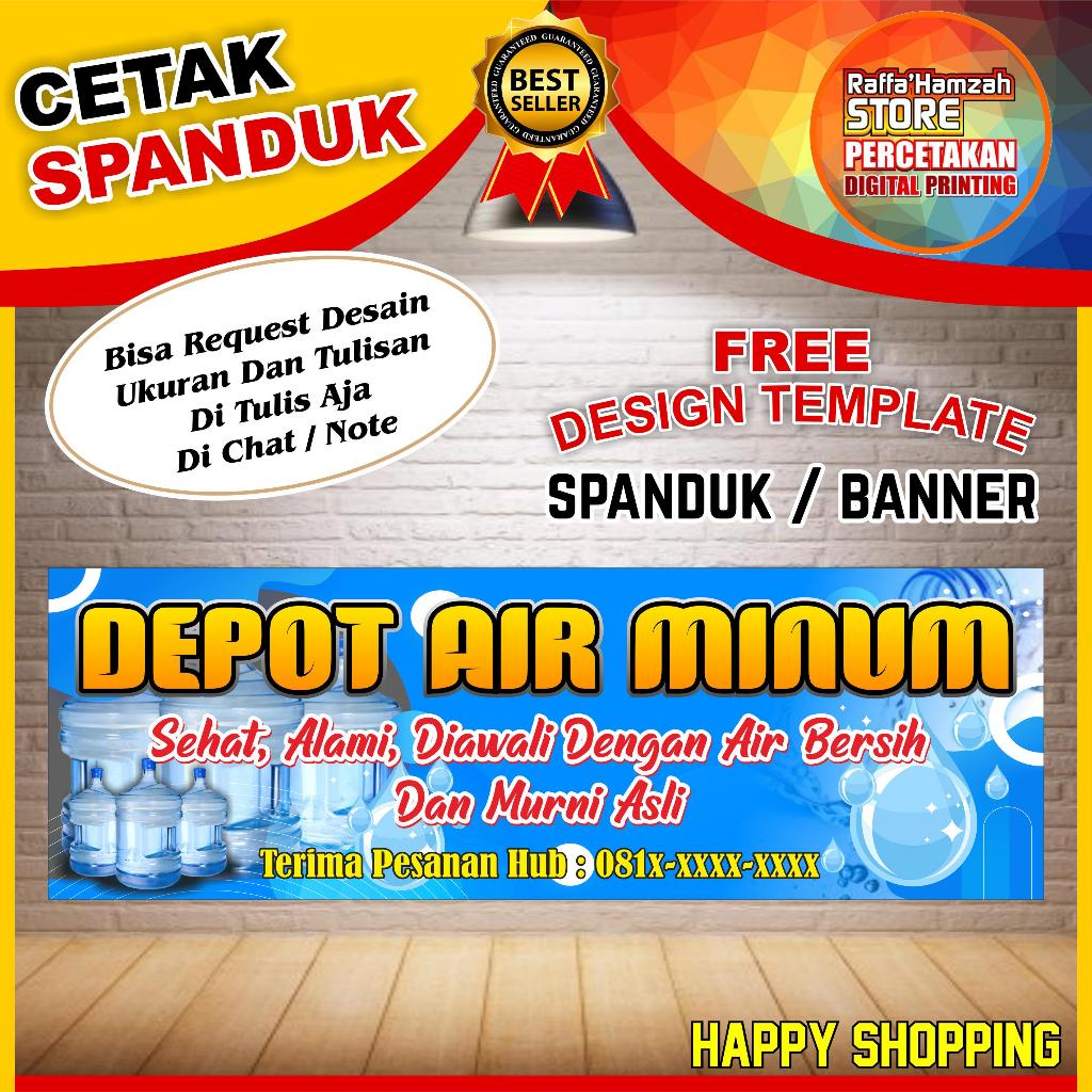 Banner Spanduk Backdrop Depot Air Minum Isi Ulang / Banner Depot Air Minum Isi Ulang / Spanduk Depot