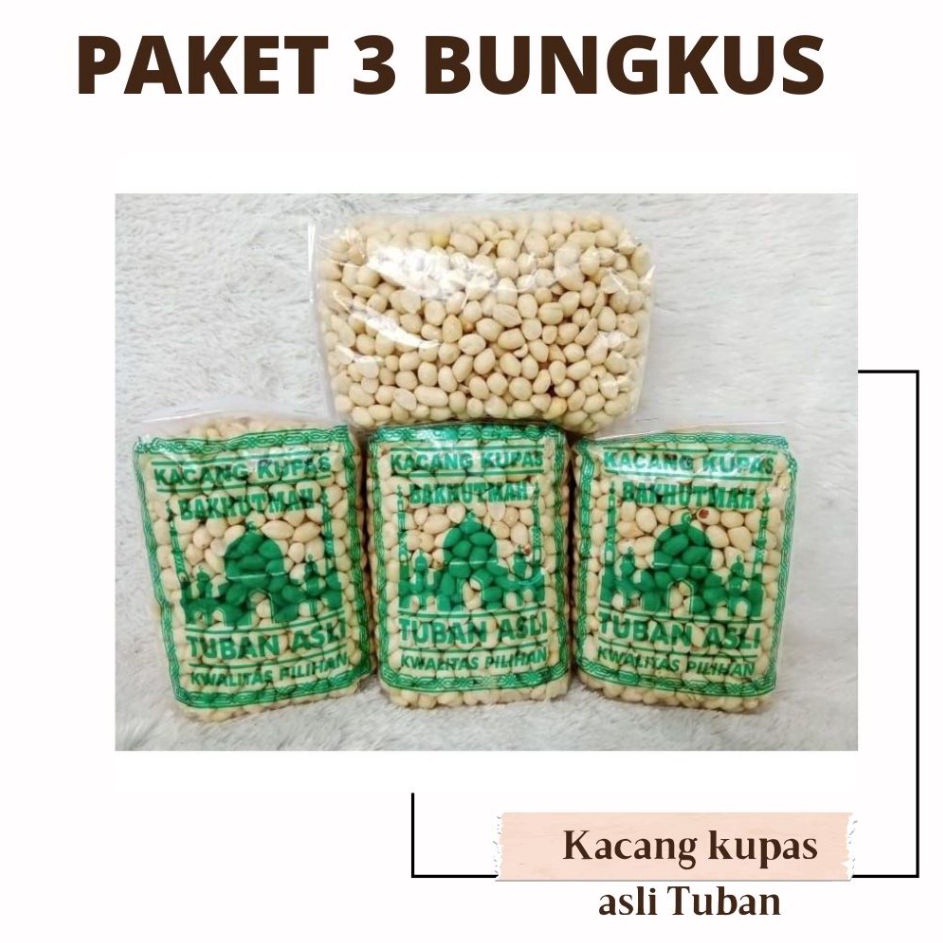 

Khusus hari ini 3 PCS Kacang Kupas Asli Tuban kualitas super kemasan 35 gr