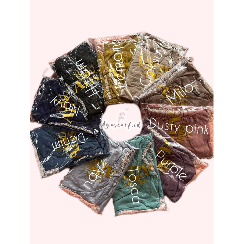 Hijab Instan Bergo Renda Kerut Dahi | Bergo Tali Belakang | Bergo Renda by Alisa Hijab