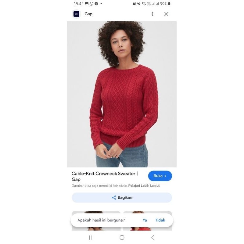 (PRELOVED KOLPRI) SWEATER RAJUT KEPANG WANITA BRAND GAP