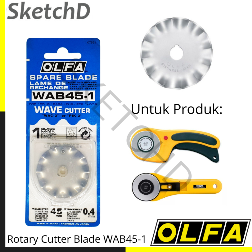

Isi Refil Rotary Wave Cutter Blade 45 mm Olfa WAB45-1 Pola Gerigi