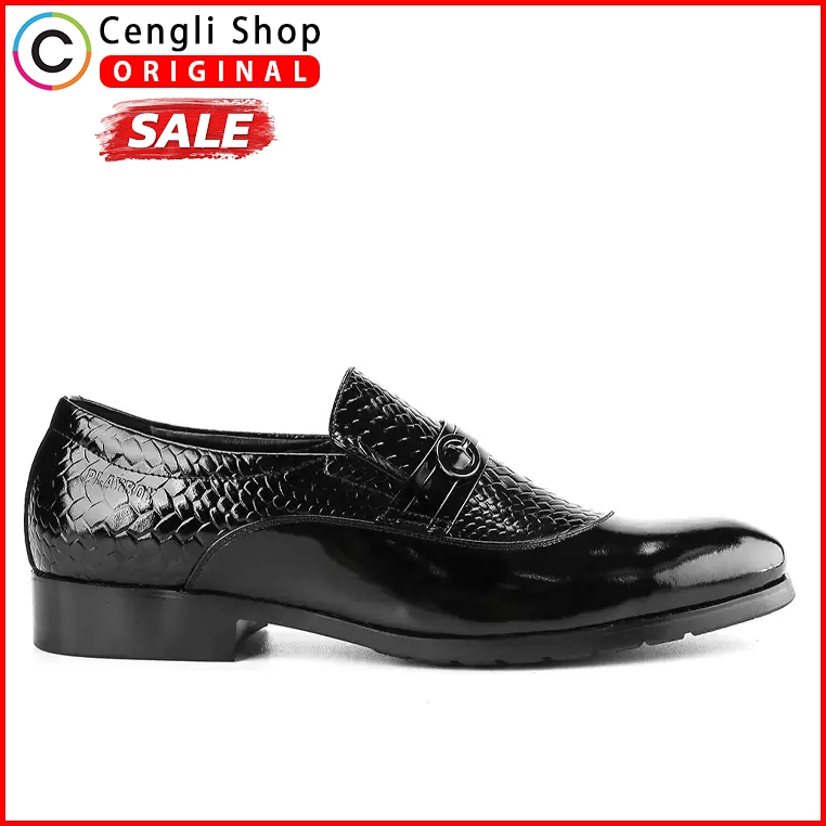 PLAYBOY SEPATU PANTOFEL PRIA ORIGINAL FORMAL SLIP ON KULIT ASLI ORI HITAM PL16