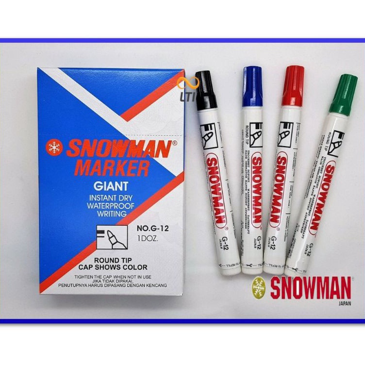 

KODE N3W2 Spidol permanent G12 snowman harga tertera 6 pcs jika mau mix di note aja