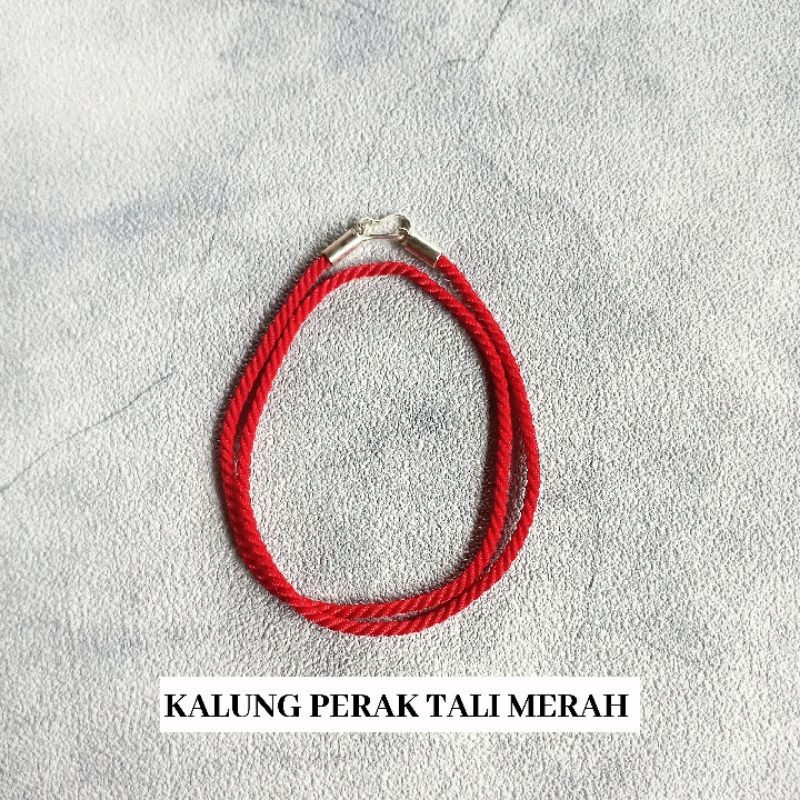 Kalung Merah Perak S925 / Kalung Tali Merah Polos Pria Wanita