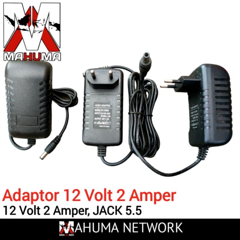 adaptor adapter 12 Volt 2 Amper  12v 1a CCTV Modem Router