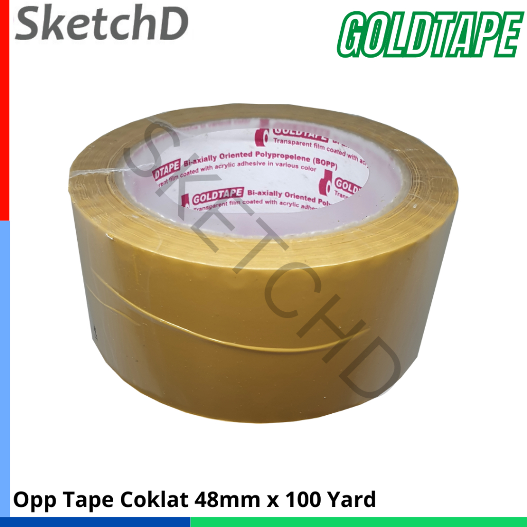 

Lakban Coklat / Tan Goldtape Merah 2 inci / 48 mm x 100 yard OPP Tape
