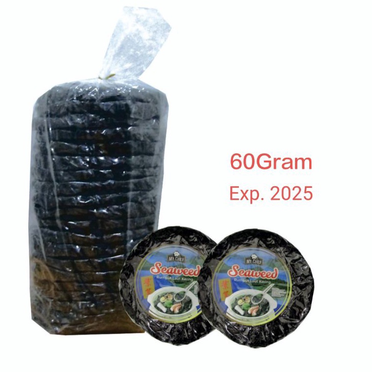 

Berkualitas MY CHEF ROUND RUMPUT LAUT KERING DRIED SEAWEED CI CHAI ZI CAI 6GR