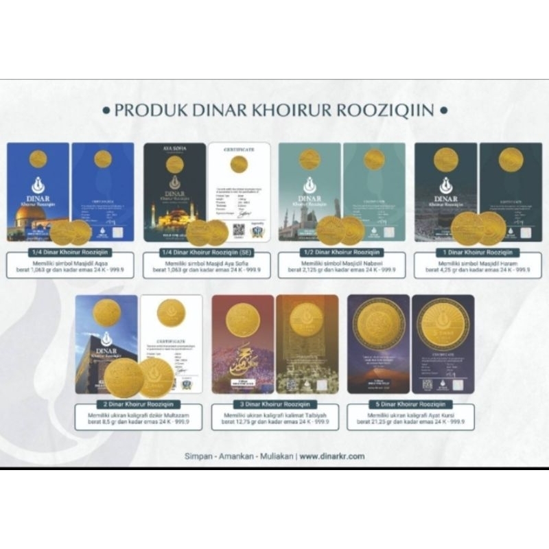 (ETA3) DINAR Khoirur Rooziqiin 24 K 999.9 Fine Gold (DINAR KR) MR GOLD